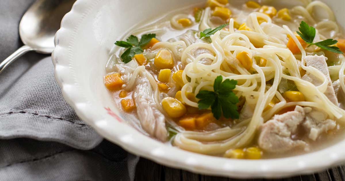 Chicken & Corn Noodle Soup Rhodes Food Group