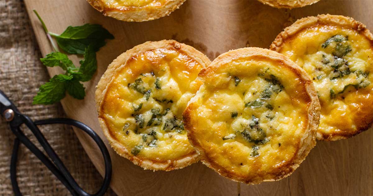 Feta, Pea & Mint Mini Quiche - Rhodes Food Group