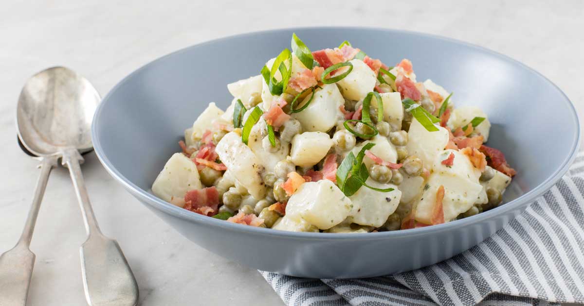 Potato Salad With Green Peas & Bacon Bits Rhodes Food Group