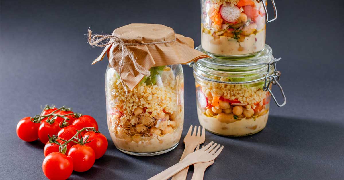 Chickpeas & Butter Bean Salad In A Jar | Rhodes Food Group